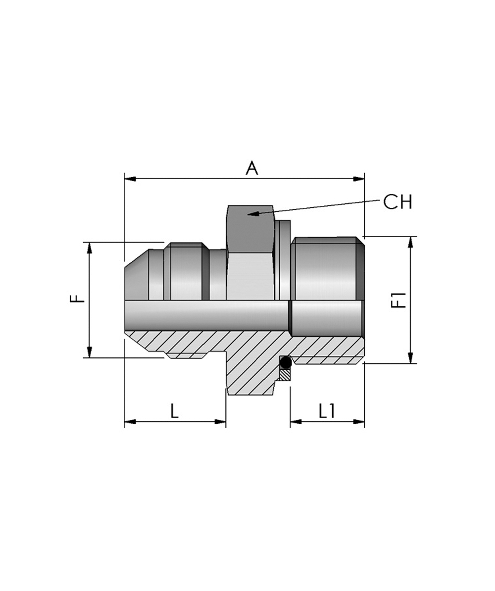 FB Hydraulik Adapter JIC BSP, XXST6017-0000