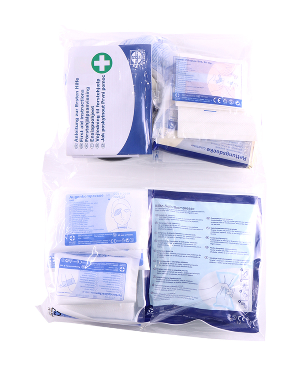 Gramm medical verbandmiddelenvulling voor verbandtrommel Mini, met inhoud volgens DIN 13 157, XX73532-01