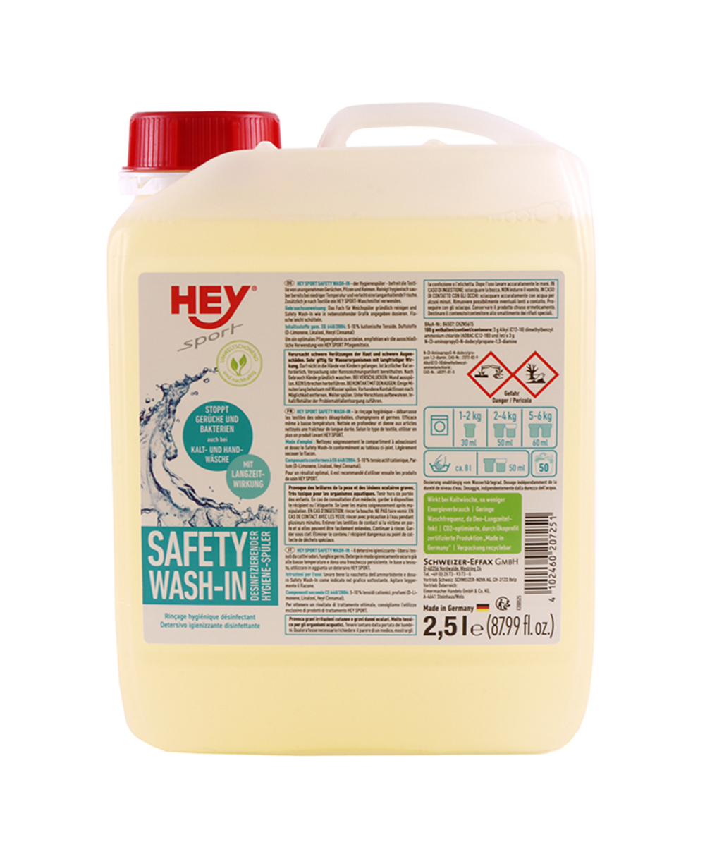 HEY Sport Safety Wash-In Waschmittel Forstbekleidung, Bestrijdt onaangename geurtjes en reinigt de was hygiënisch schoon, ook bij lage temperaturen, XX73509-03