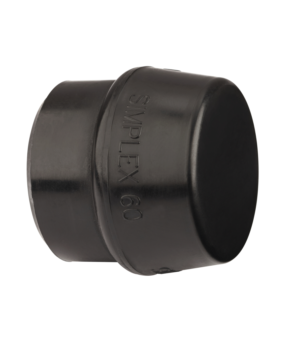 Halder vervangende rubber dop, zwart kopdiameter 60 mm, passend voor de Simplex terugslagvrije hamer in de 60mm-uitvoering, XX97166-2