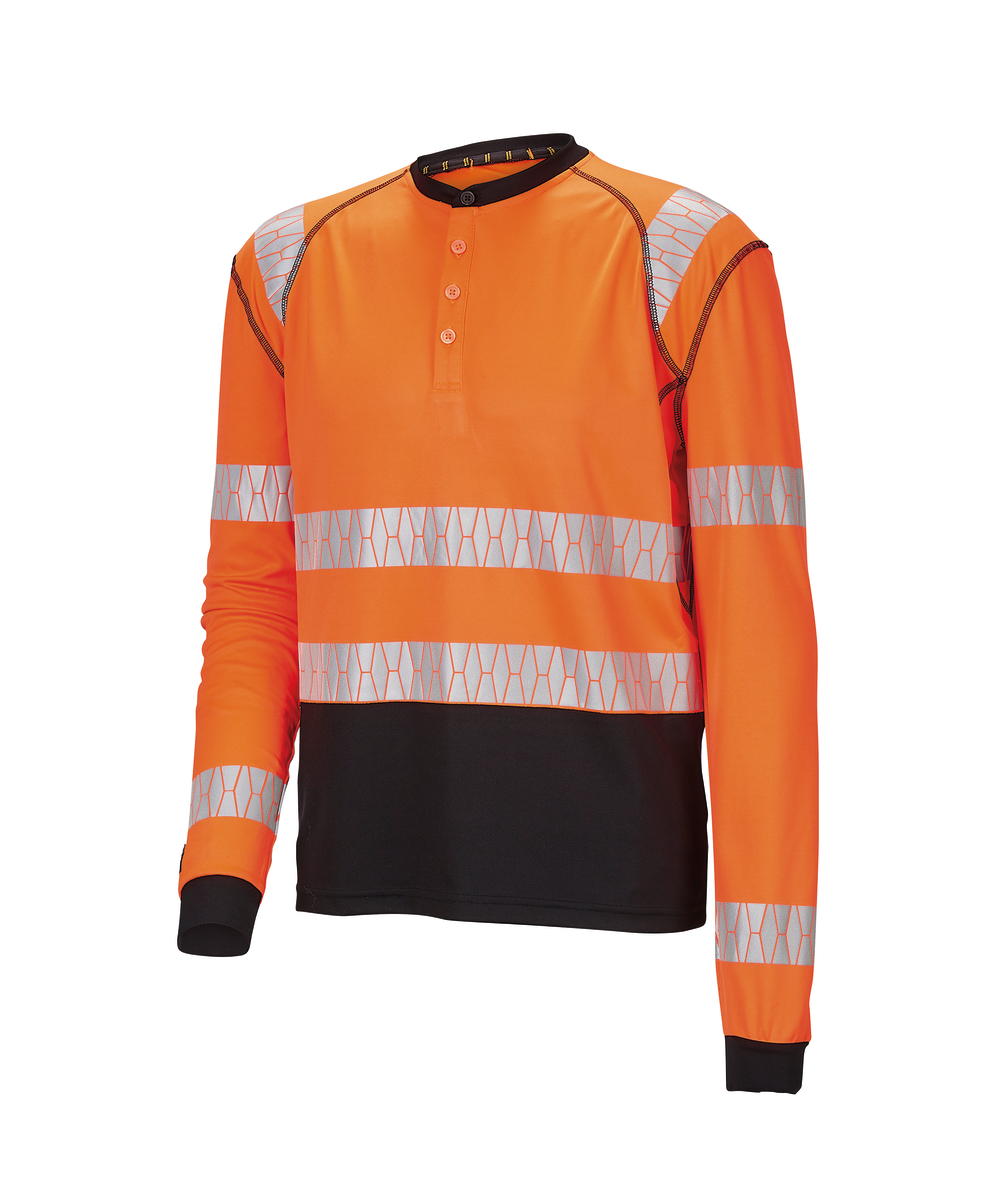 Jobman shirt met lange mouw UV HiVis 5598, oranje/zwart, XXJB5598OS
