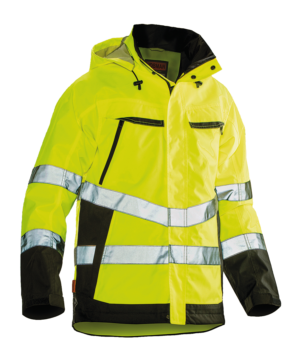 Jobman softshelljack HiVis 1283, geel/zwart, XXJB1283G