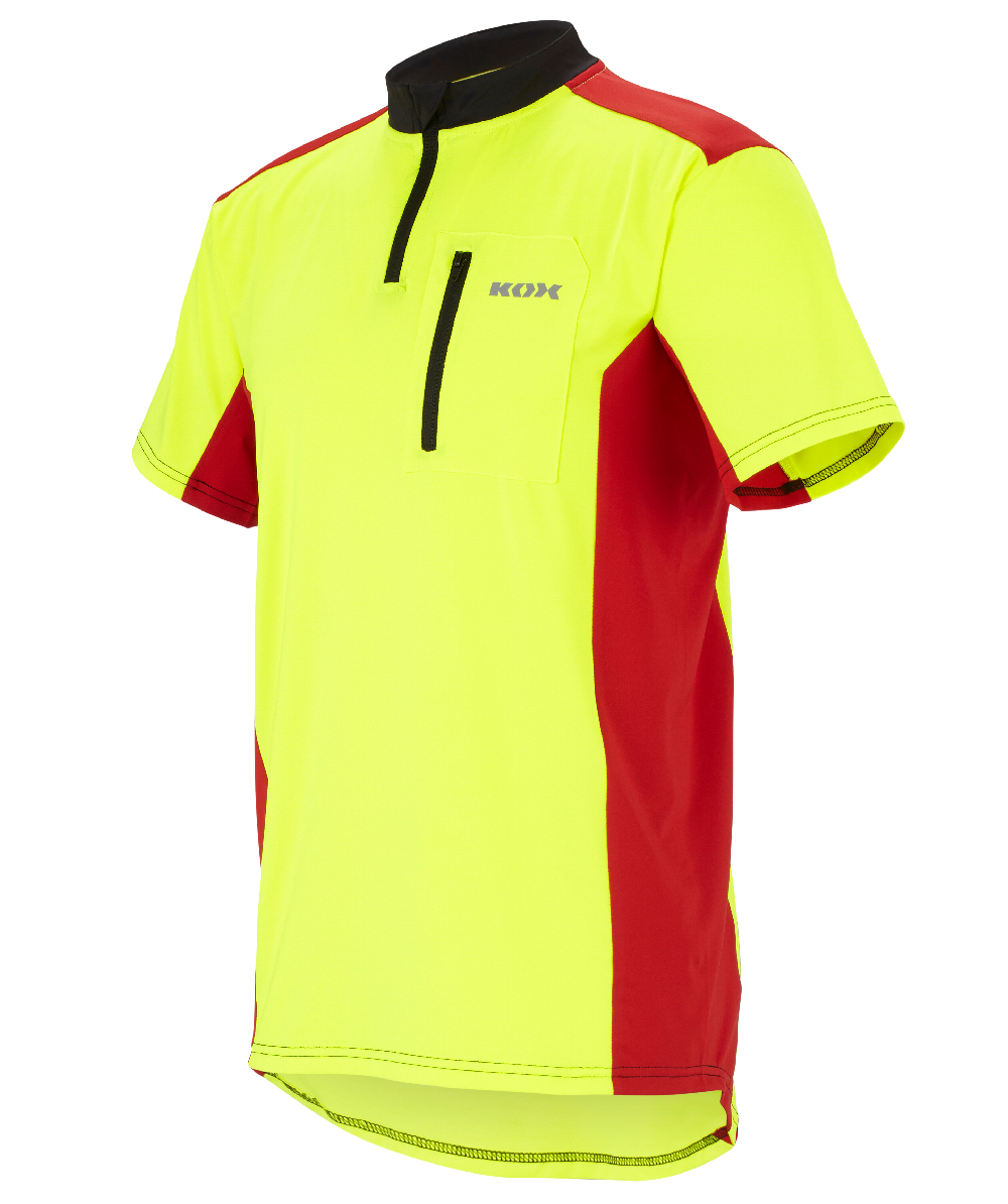 KOX functioneel shirt met korte mouw geel/rood