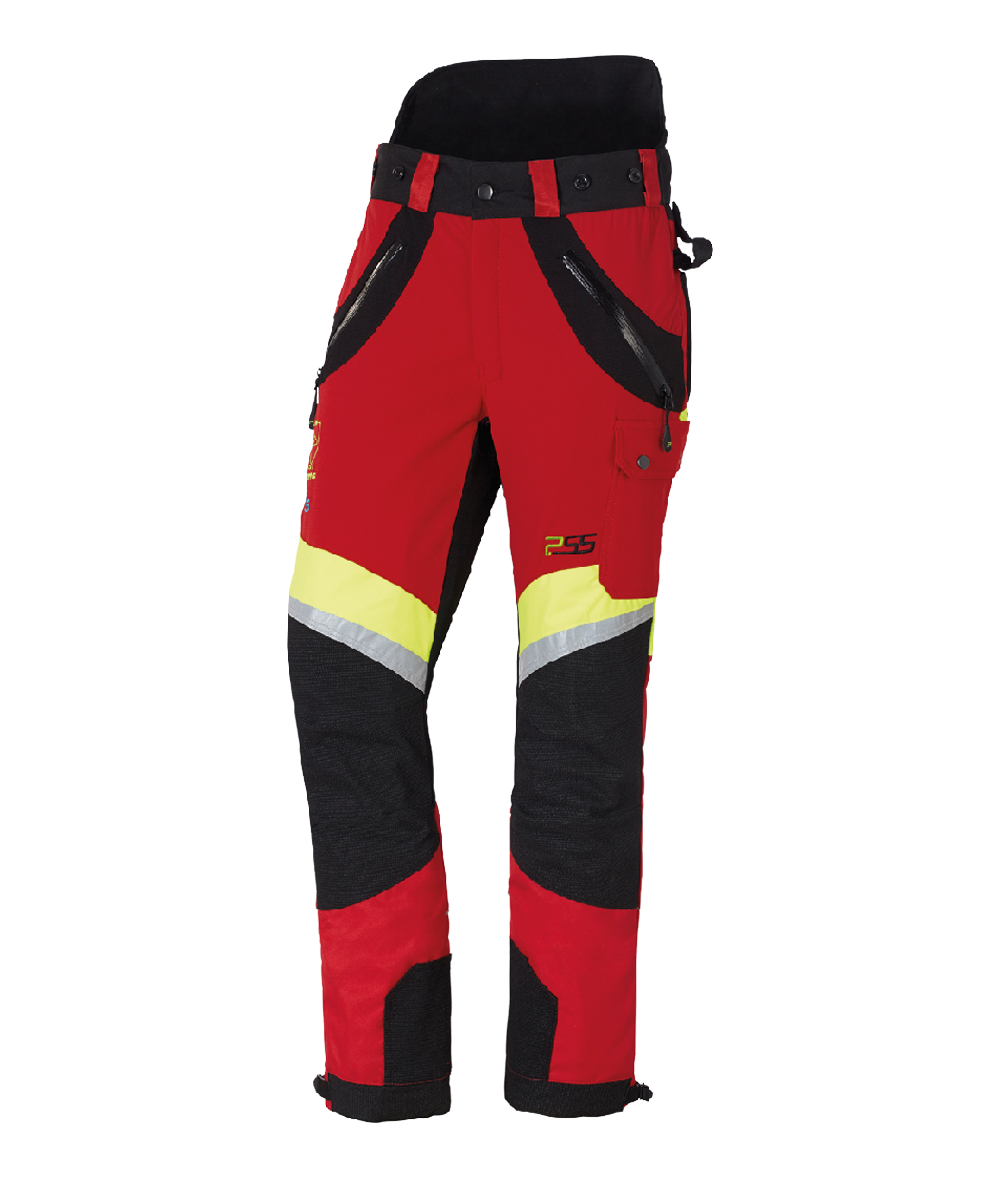 PSS X-treme Air broek met snijbescherming, rood/geel, XX71209