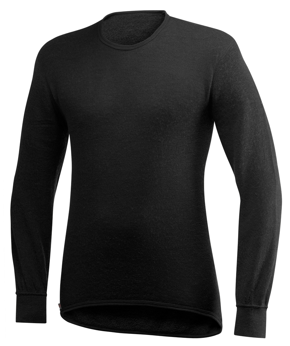 Woolpower Crewneck 200 hemd met ronde hals / shirt met lange mouwen van merinowol black, XXWP7112S