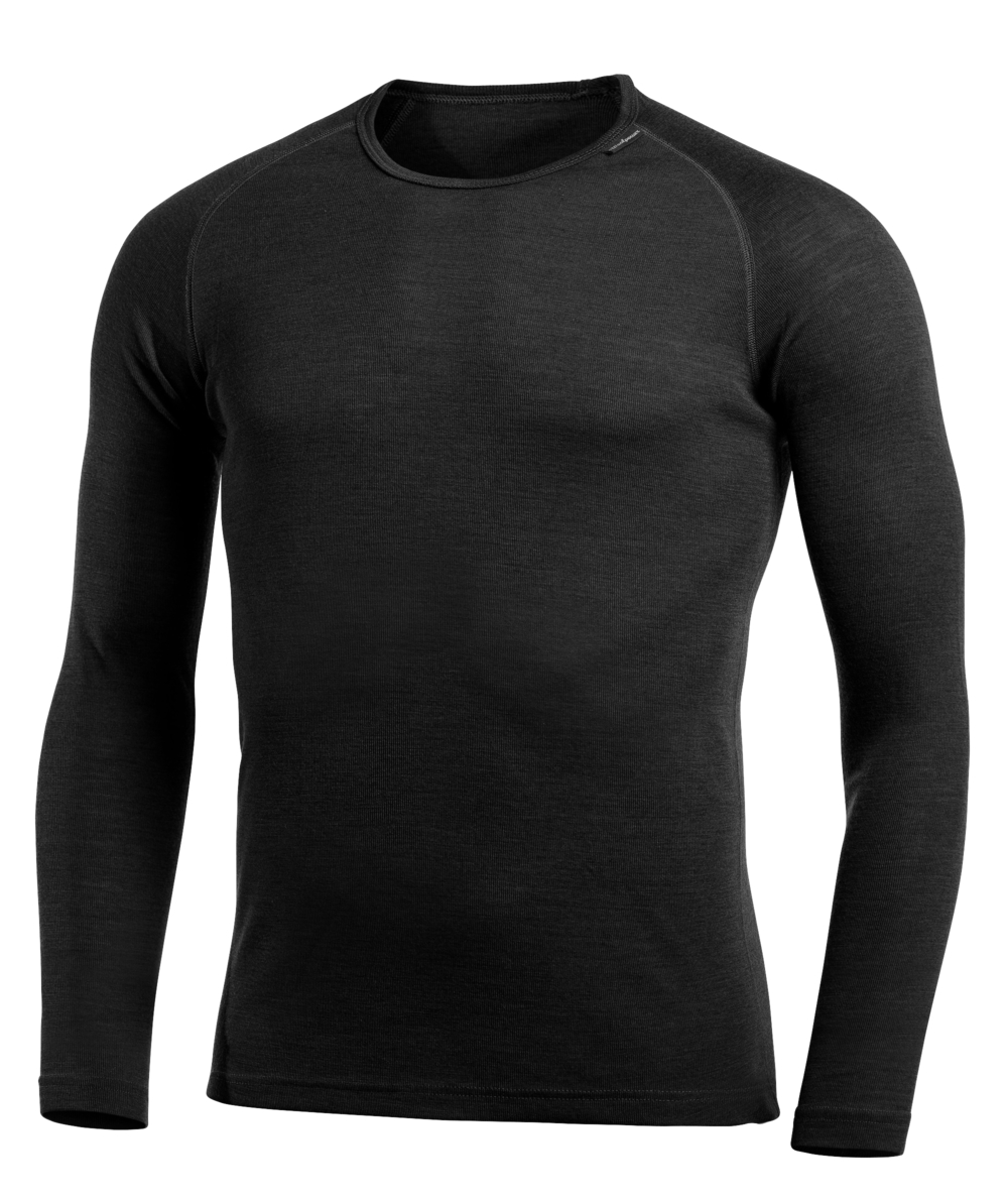Woolpower Crewneck LITE hemd met ronde hals / shirt lange mouwen van merinowol black, zwart, XXWP7111S