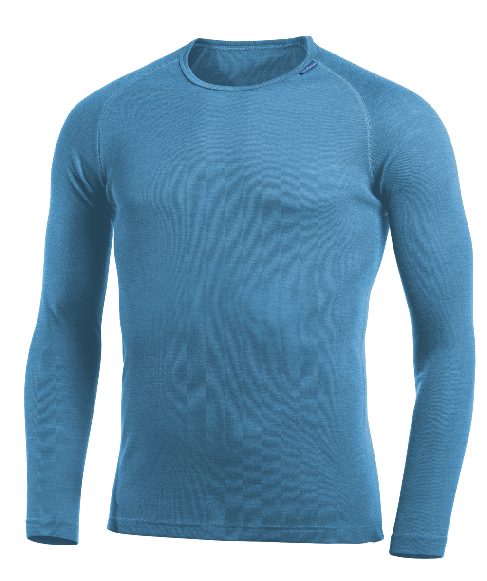 Woolpower Crewneck LITE hemd met ronde hals / shirt lange mouwen van merinowol nordic blue, blauw, XXWP7111B