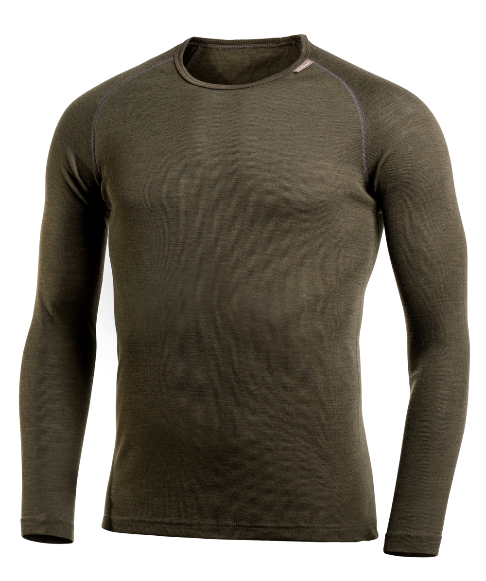 Woolpower Crewneck LITE hemd met ronde hals / shirt lange mouwen van merinowol pine green, groen, XXWP7111GR