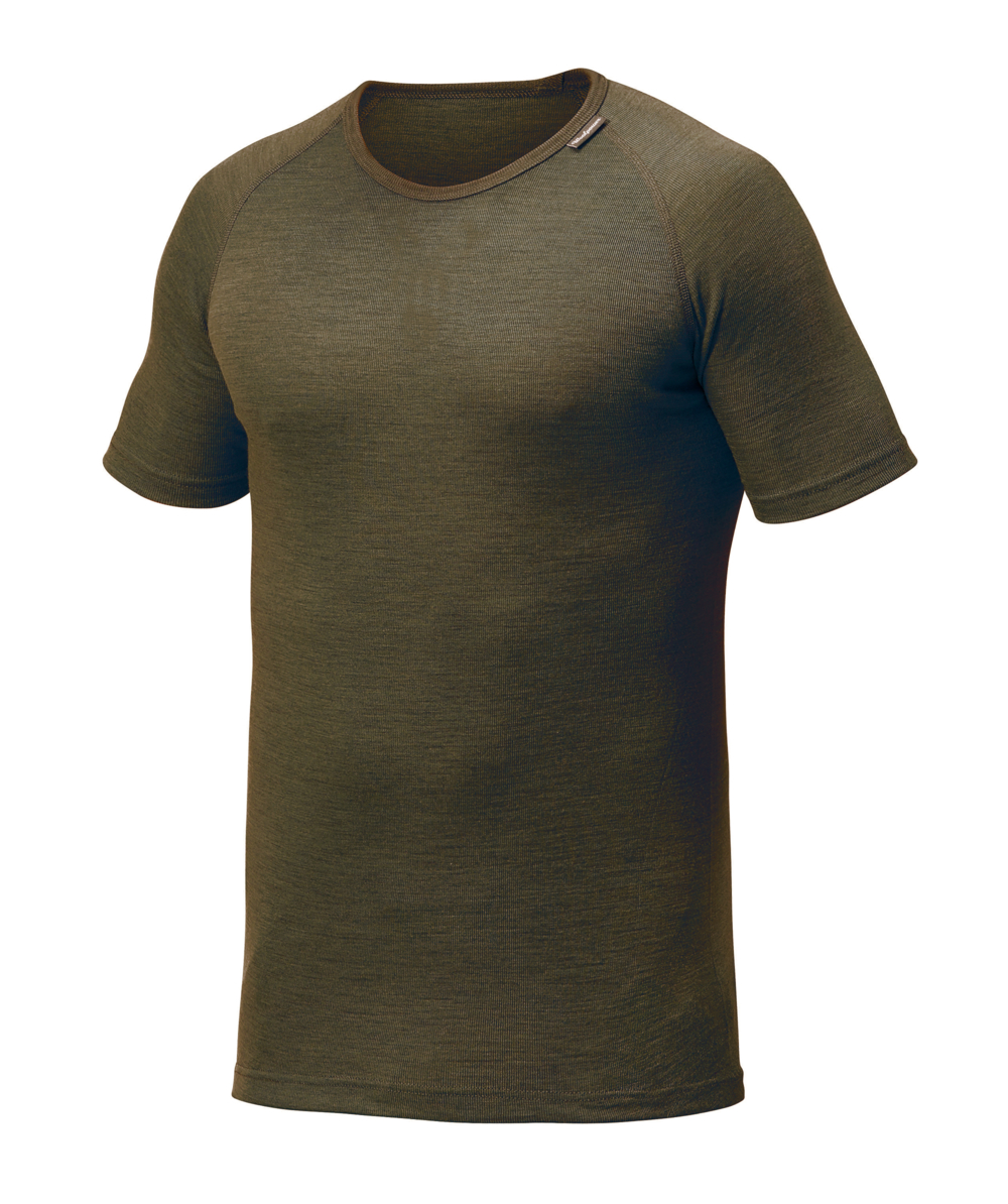 Woolpower Tee LITE hemd met ronde hals shirt met korte mouwen van merinowol pine green